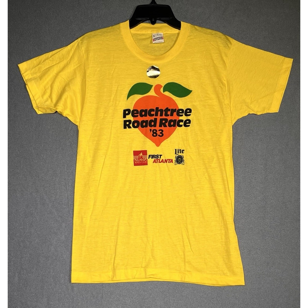 VTG 1983 Peachtree Road Race T-Shirt L Screen Stars Single Stitch USA 50/50